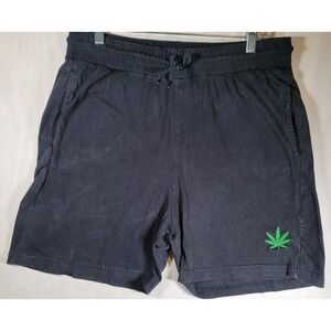 Eighty Eight Womens‎ Shorts Size XL Stretch Waist Drawstring Black Embroidered